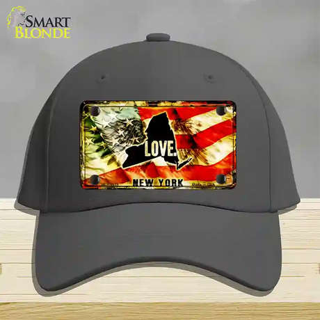 New York Love Novelty License Plate Hat Cotton / Charcoal