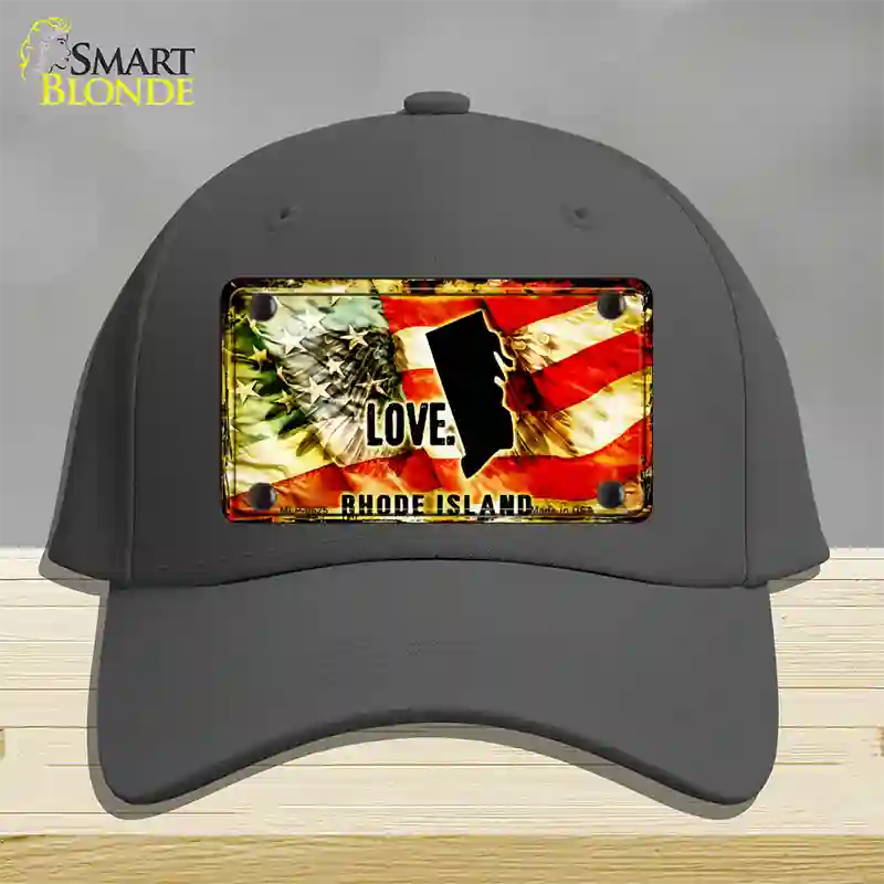 Rhode Island Love Novelty License Plate Hat Cotton / Charcoal