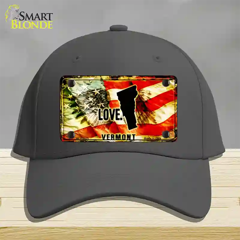 Vermont Love Novelty License Plate Hat Cotton / Charcoal