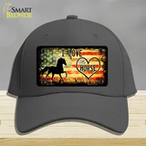 I Love My Horse Novelty License Plate Hat Cotton / Charcoal