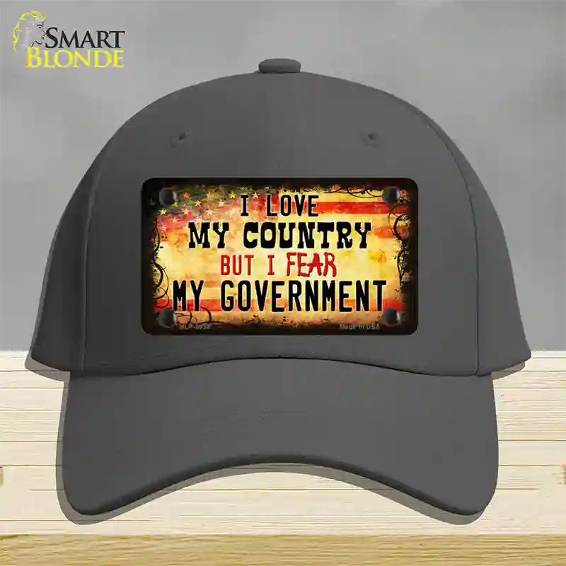 I Love My Country Novelty License Plate Hat Cotton / Charcoal