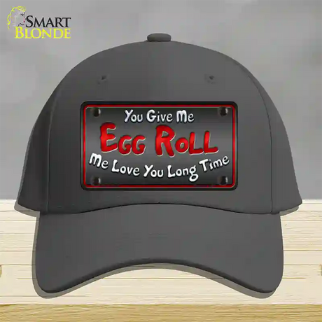 Egg Roll Novelty License Plate Hat Cotton / Charcoal