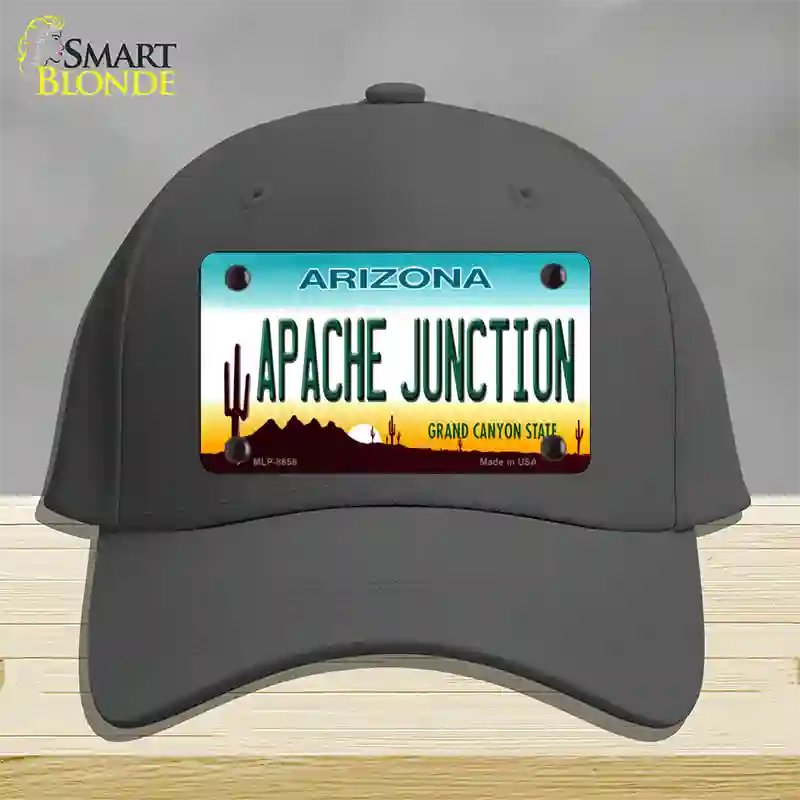 Apache Junction Arizona Novelty License Plate Hat Cotton / Charcoal