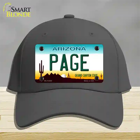 Page Arizona Novelty License Plate Hat Cotton / Charcoal