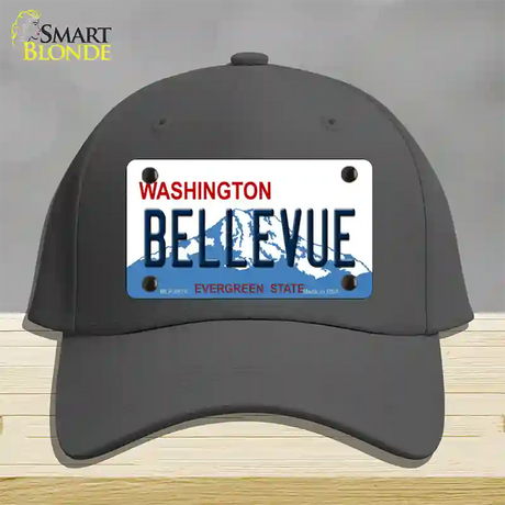 Bellevue Washington Novelty License Plate Hat Cotton / Charcoal