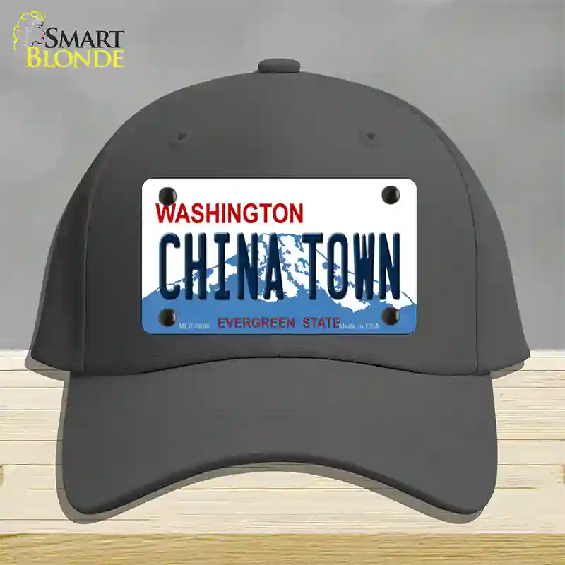 China Town Washington Novelty License Plate Hat Cotton / Charcoal