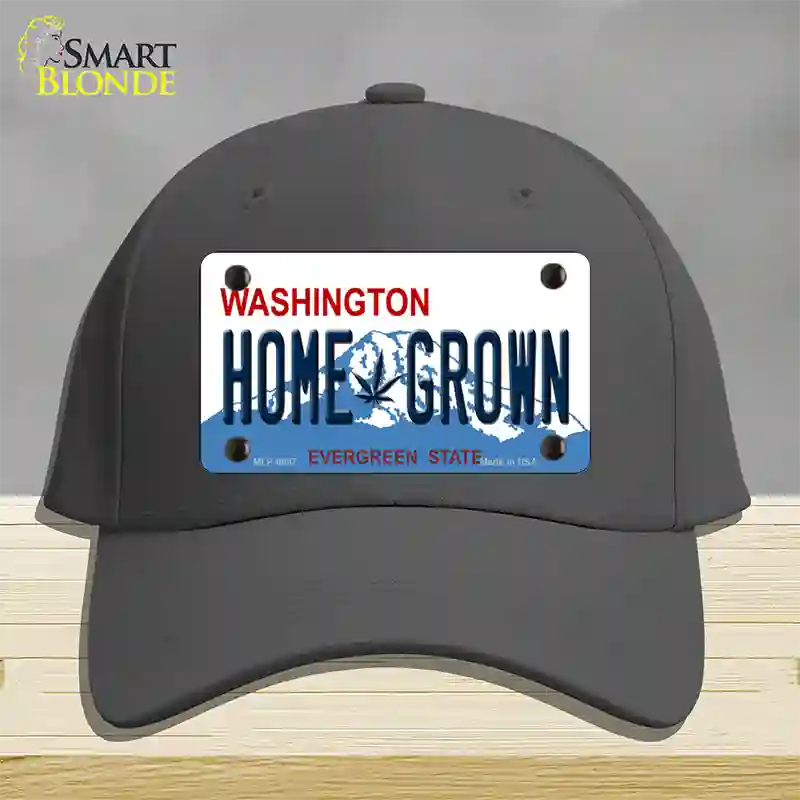 Home Grown Washington Novelty License Plate Hat Cotton / Charcoal