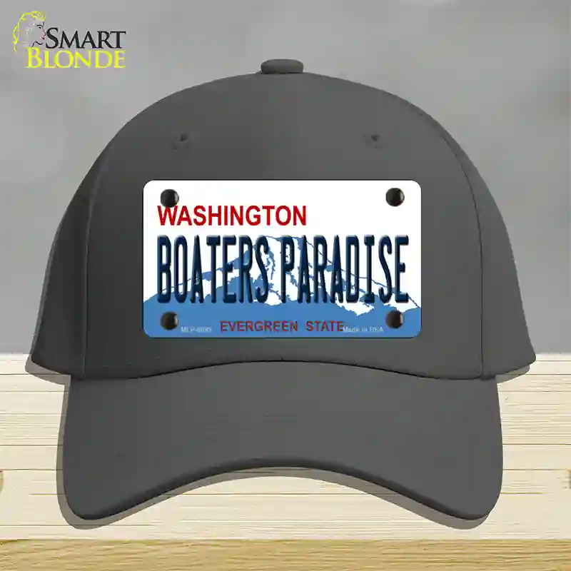 Boaters Paradise Washington Novelty License Plate Hat Cotton / Charcoal