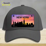 New York Silhouette Novelty License Plate Hat Cotton / Charcoal