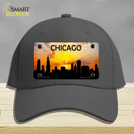 Chicago Silhouette Novelty License Plate Hat Cotton / Charcoal