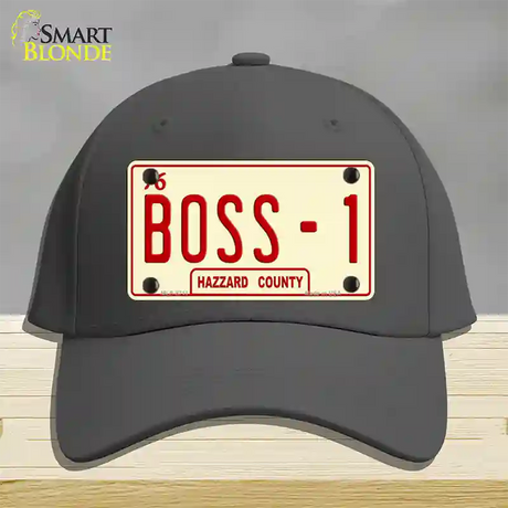 Boss 1 Novelty License Plate Hat Cotton / Charcoal