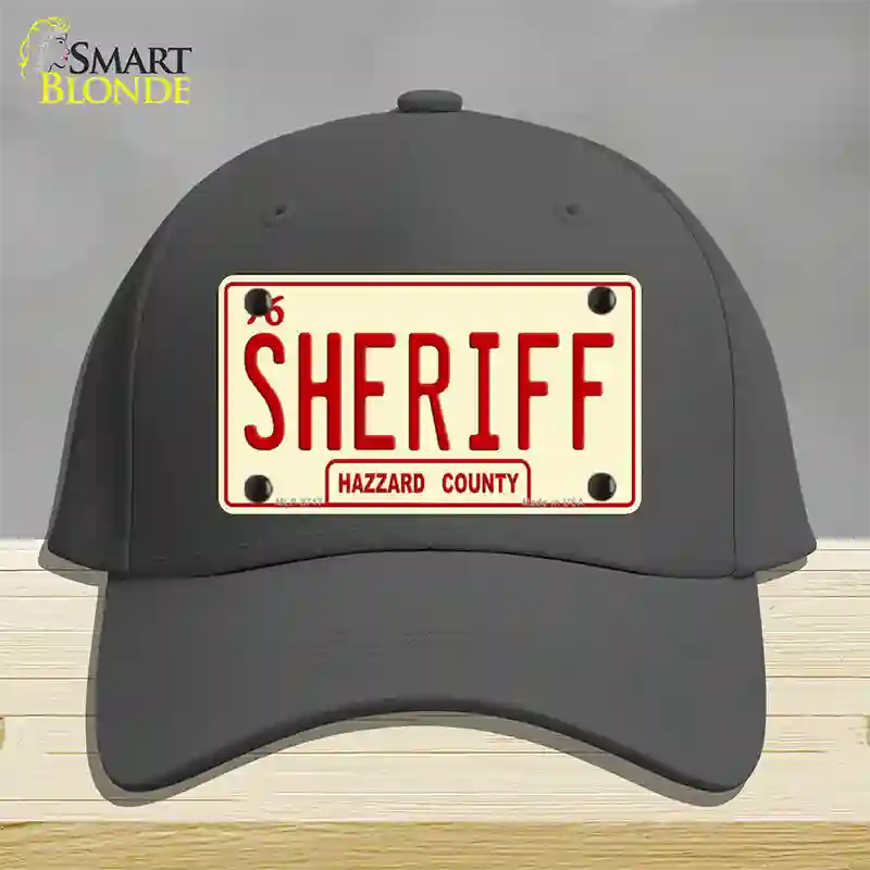 Sheriff Novelty License Plate Hat Cotton / Charcoal