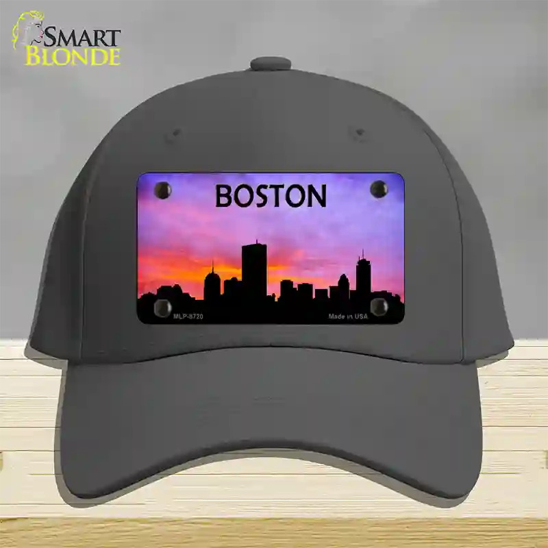 Boston Silhouette Novelty License Plate Hat Cotton / Charcoal