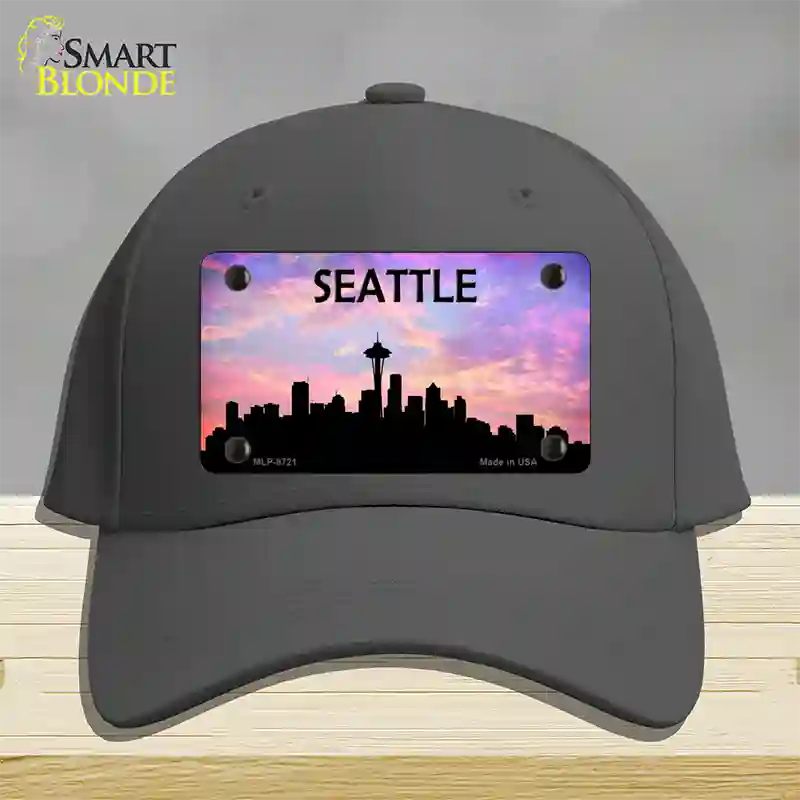 Seattle Silhouette Novelty License Plate Hat Cotton / Charcoal