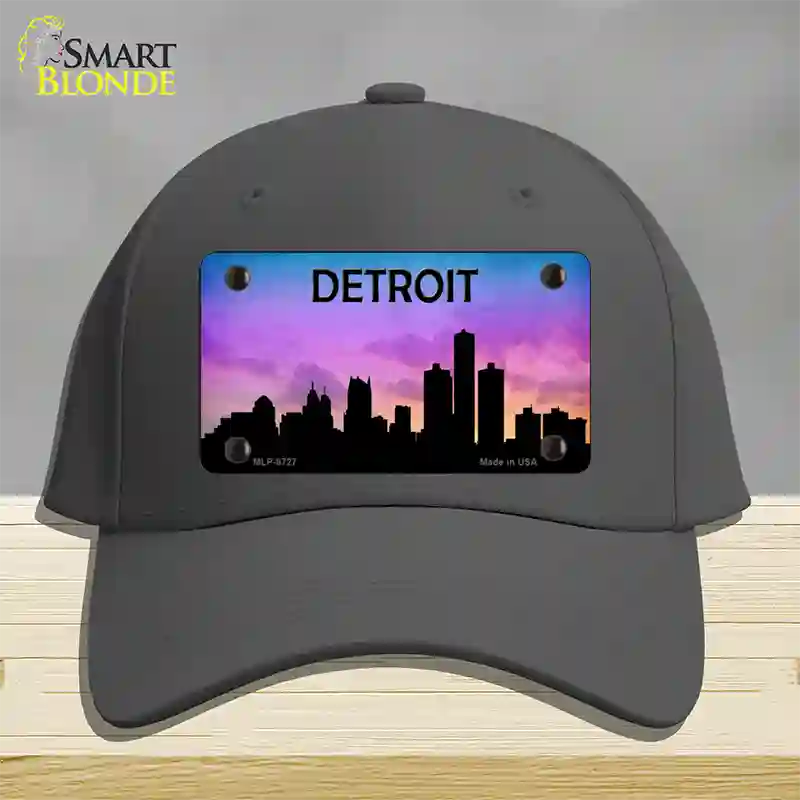 Detroit Silhouette Novelty License Plate Hat Cotton / Charcoal