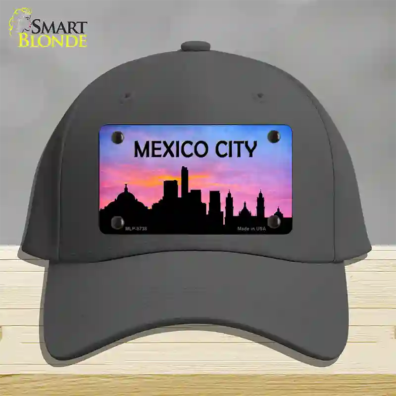 Mexico City Silhouette Novelty License Plate Hat Cotton / Charcoal