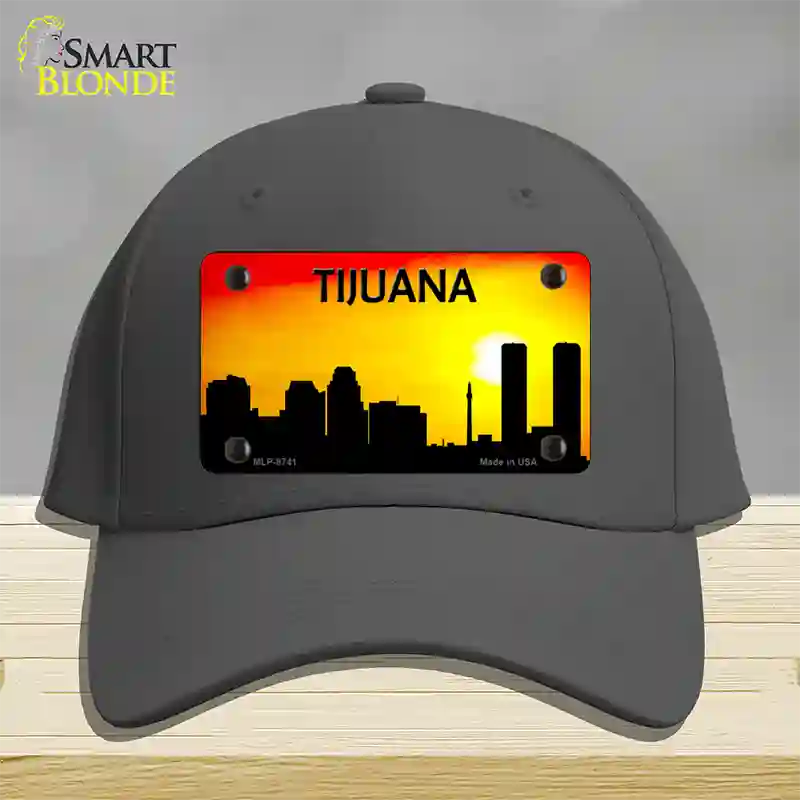 Tijuana Silhouette Novelty License Plate Hat Cotton / Charcoal