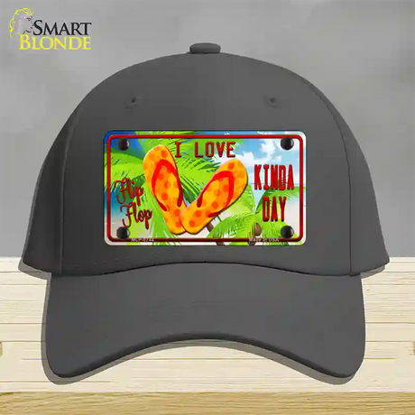 I Love Flip Flop Novelty License Plate Hat Cotton / Charcoal