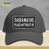 Such A Nice Day Novelty License Plate Hat Cotton / Charcoal