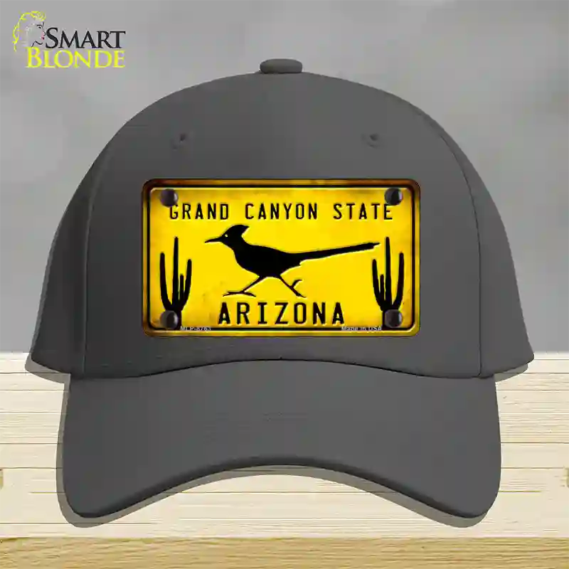 Roadrunner Yellow Arizona Grand Canyon State Novelty License Plate Hat Cotton / Charcoal