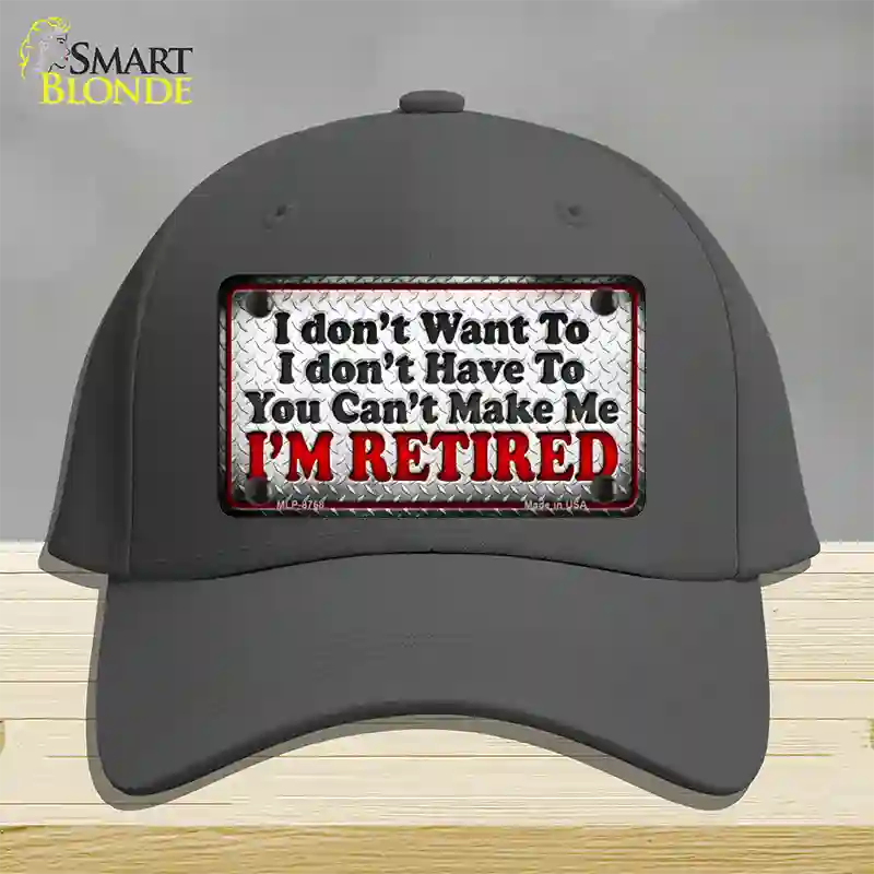 You Cant Make Me Novelty License Plate Hat Cotton / Charcoal