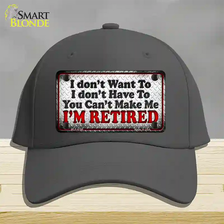 You Cant Make Me Novelty License Plate Hat Cotton / Charcoal