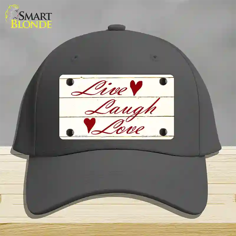 Live, Laugh, Love Novelty License Plate Hat Cotton / Charcoal