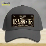 Bald Eagle Route 66 Novelty License Plate Hat Cotton / Charcoal