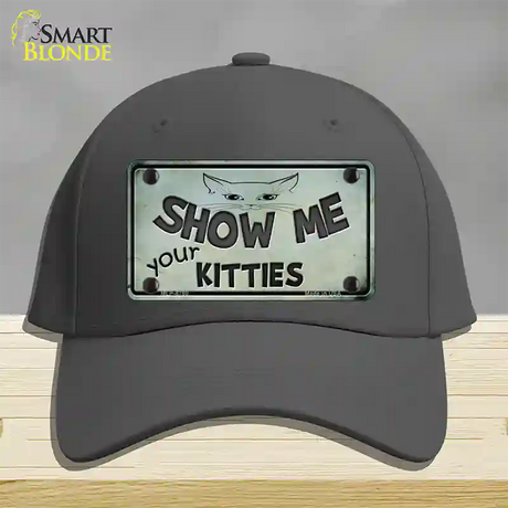 Show Me Your Kitties Novelty License Plate Hat Cotton / Charcoal