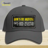 Hows My Driving Novelty License Plate Hat Cotton / Charcoal