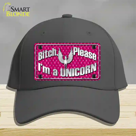 Bitch Please Novelty License Plate Hat Cotton / Charcoal