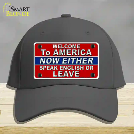 Speak English Or Leave Novelty License Plate Hat Cotton / Charcoal