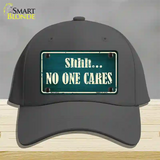 No One Cares Novelty License Plate Hat Cotton / Charcoal