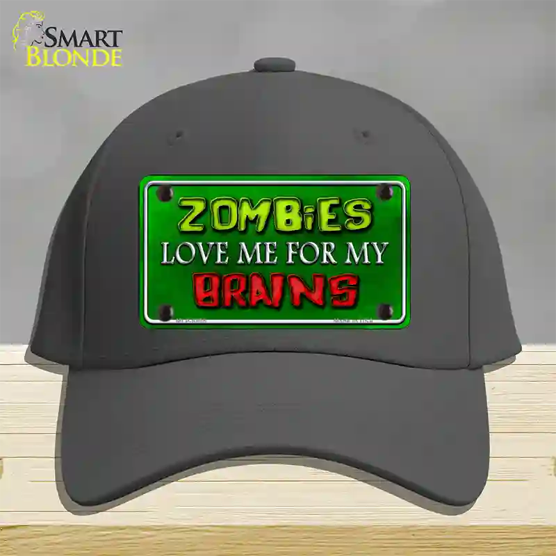 Zombies Love Me Novelty License Plate Hat Cotton / Charcoal