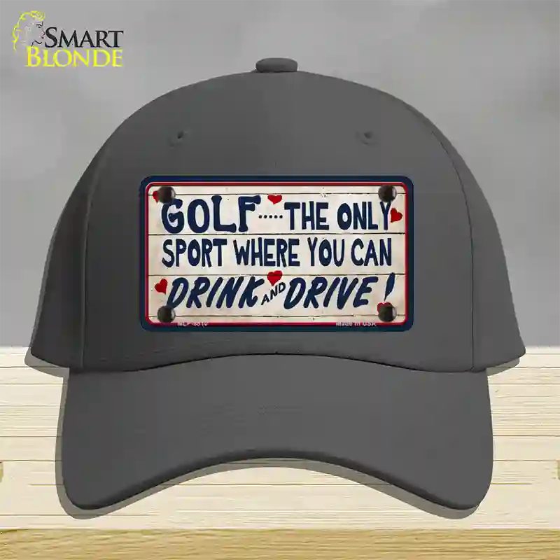 Drink And Drive Novelty License Plate Hat Cotton / Charcoal