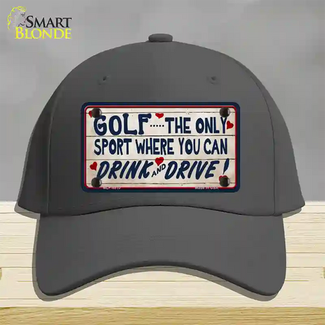 Drink And Drive Novelty License Plate Hat Cotton / Charcoal