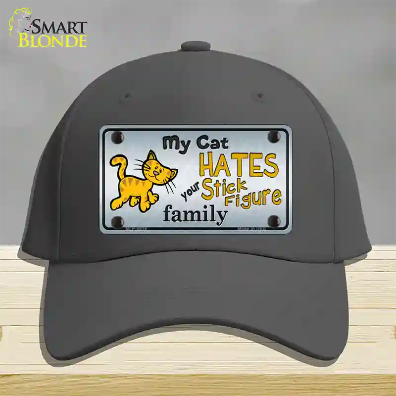 My Cat Hates Novelty License Plate Hat Cotton / Charcoal