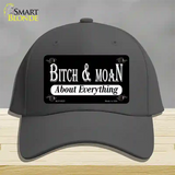 Bitch And Moan Novelty License Plate Hat Cotton / Charcoal