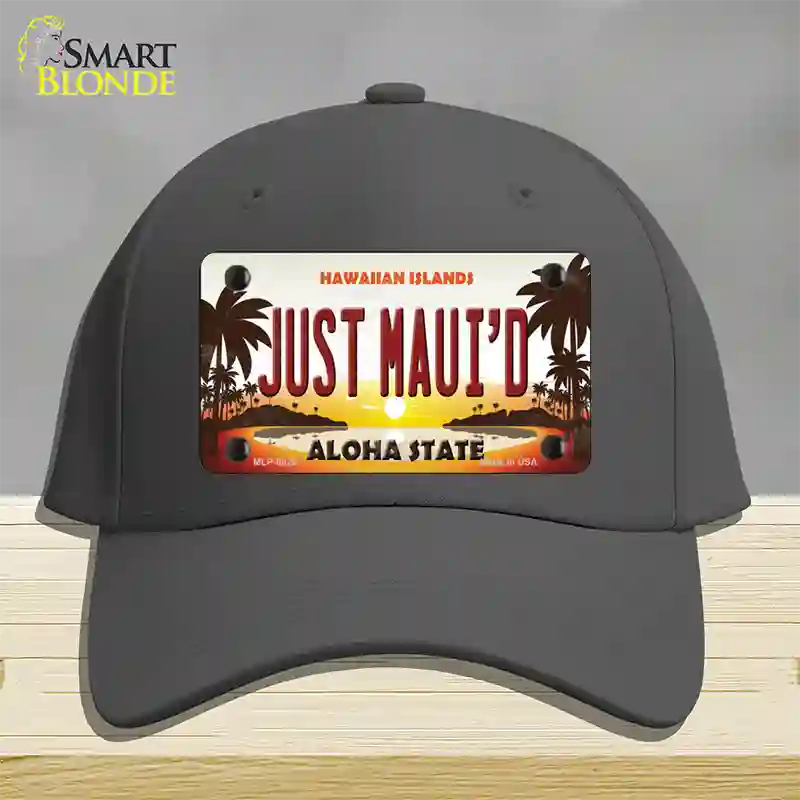 Just Mauid Sunset Novelty License Plate Hat Cotton / Charcoal