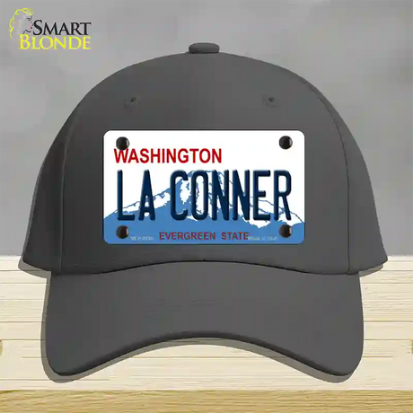 La Conner Washington Novelty License Plate Hat Cotton / Charcoal