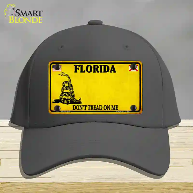 Florida Dont Tread On Me Novelty License Plate Hat Cotton / Charcoal