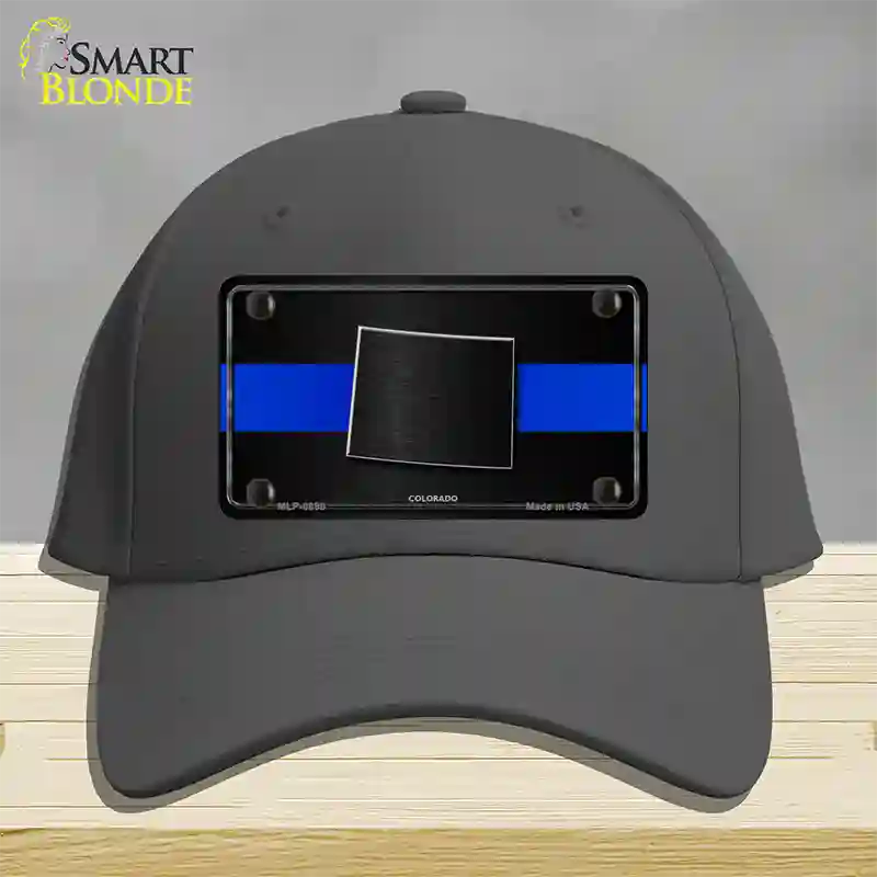 Colorado Thin Blue Line Novelty License Plate Hat Cotton / Charcoal