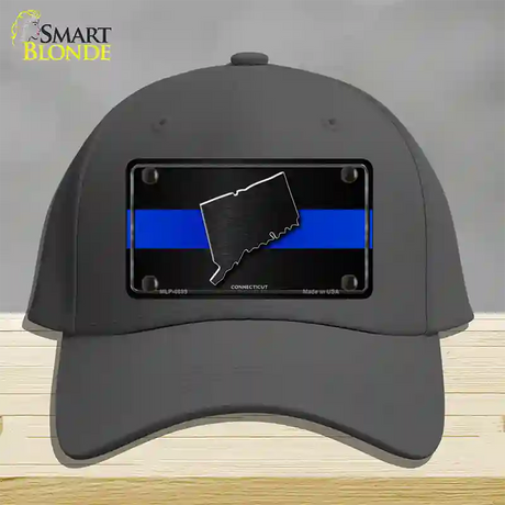 Connecticut Thin Blue Line Novelty License Plate Hat Cotton / Charcoal