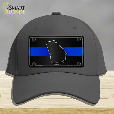 Georgia Thin Blue Line Novelty License Plate Hat Cotton / Charcoal