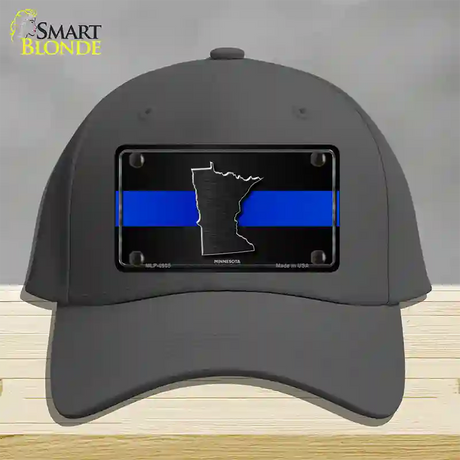 Minnesota Thin Blue Line Novelty License Plate Hat Cotton / Charcoal