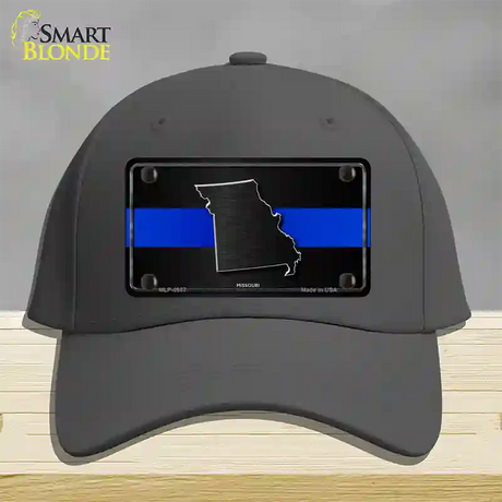 Missouri Thin Blue Line Novelty License Plate Hat Cotton / Charcoal