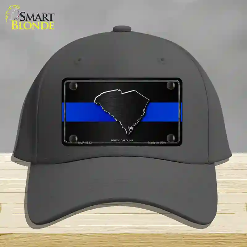 South Carolina Thin Blue Line Novelty License Plate Hat Cotton / Charcoal