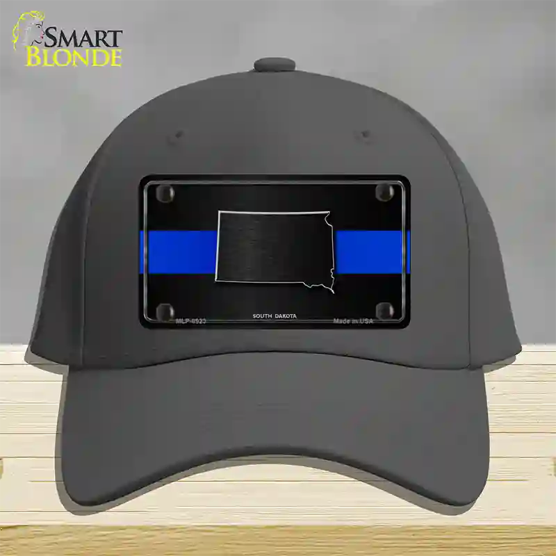 South Dakota Thin Blue Line Novelty License Plate Hat Cotton / Charcoal