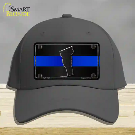 Vermont Thin Blue Line Novelty License Plate Hat Cotton / Charcoal