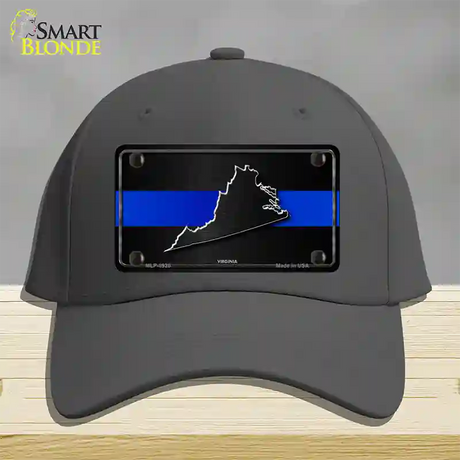 Virginia Thin Blue Line Novelty License Plate Hat Cotton / Charcoal